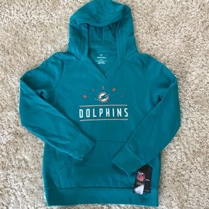 Dolphins women’s teal sweatshirt from Fanatics. Size S.